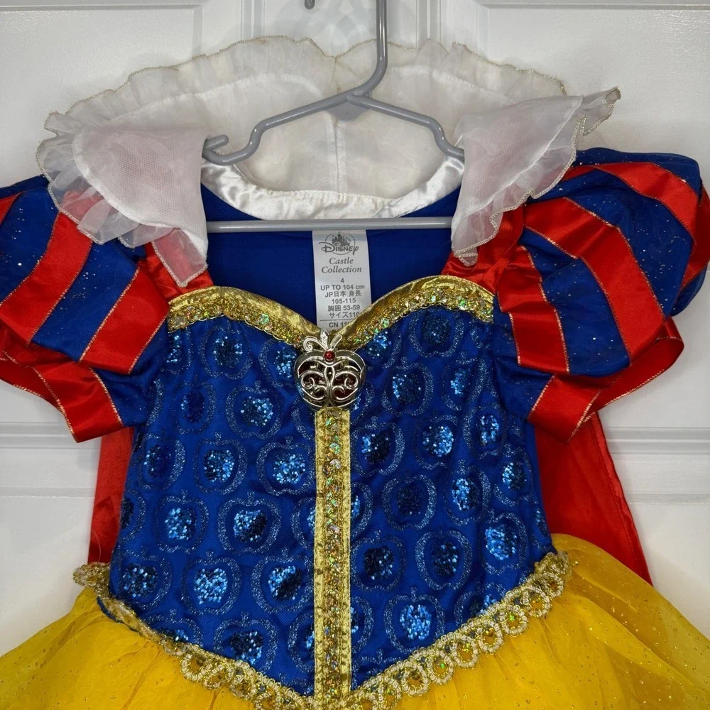 Disney Castle Collection Snow White Costume Dress Girls Size 4 Blue Yellow Red - Picture 2 of 4